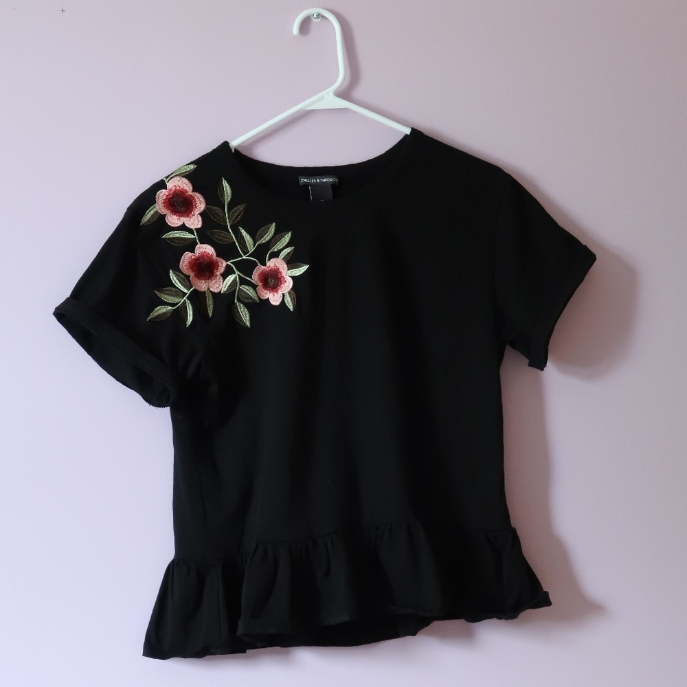 Floral Embellished T-shirt